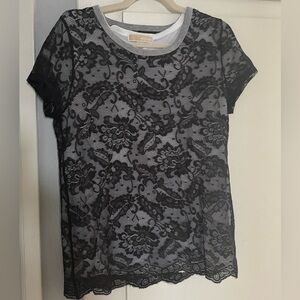 EUC MICHAEL Michael Kors lace and cotton tee size L